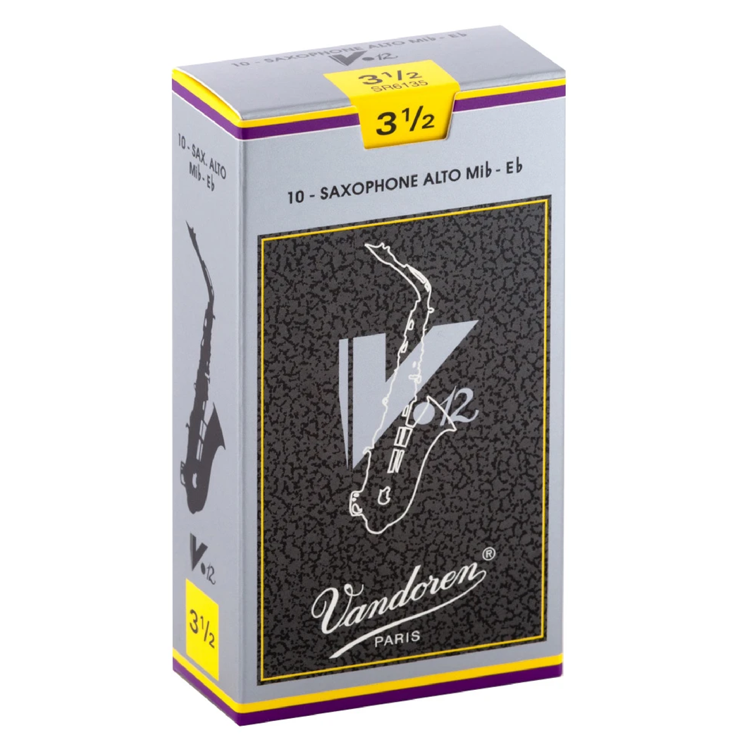 Vandoren SR6135 V-12 Alto Sax Reeds - Strength 3.5 (Box of 10)-Easy Music Center
