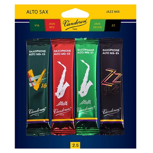 Vandoren SRMIXA25 Jazz Alto Sax Reed Mix Card - Strength 2.5-Easy Music Center