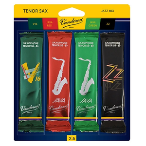 Vandoren SRMIXT25 Jazz Tenor Sax Reed Mix Card - Strength 2.5-Easy Music Center