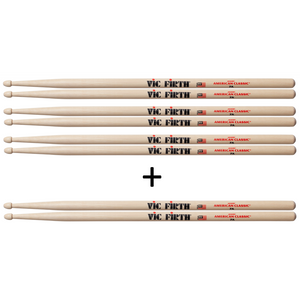 Vic Firth P7A.3-7A.1 7A 4-Pack, Wood Tip-Easy Music Center