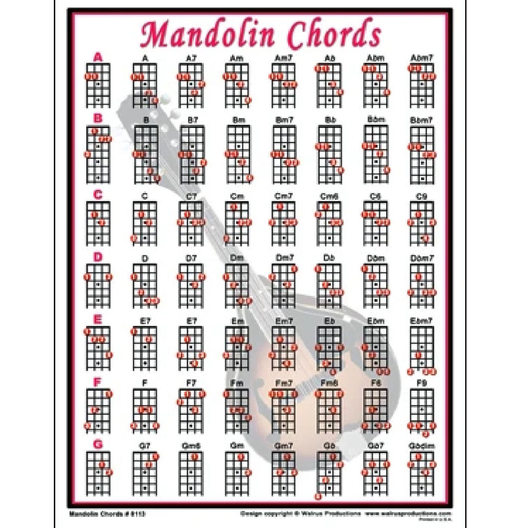 Walrus 8113 Mandolin Chord Chart-Easy Music Center