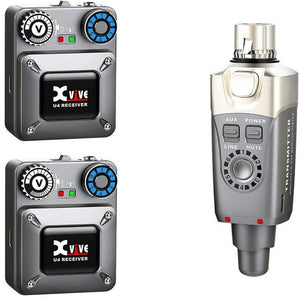 Xvive U4R2 In-Ear Monitor Wireless System, 1 Transmitter, 2 Receivers-Easy Music Center