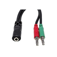 Load image into Gallery viewer, Hosa YMM-107 Headset/Mic Breakout Cable, 3.5 mm TRRSF to Dual 3.5 mm TRS-Easy Music Center

