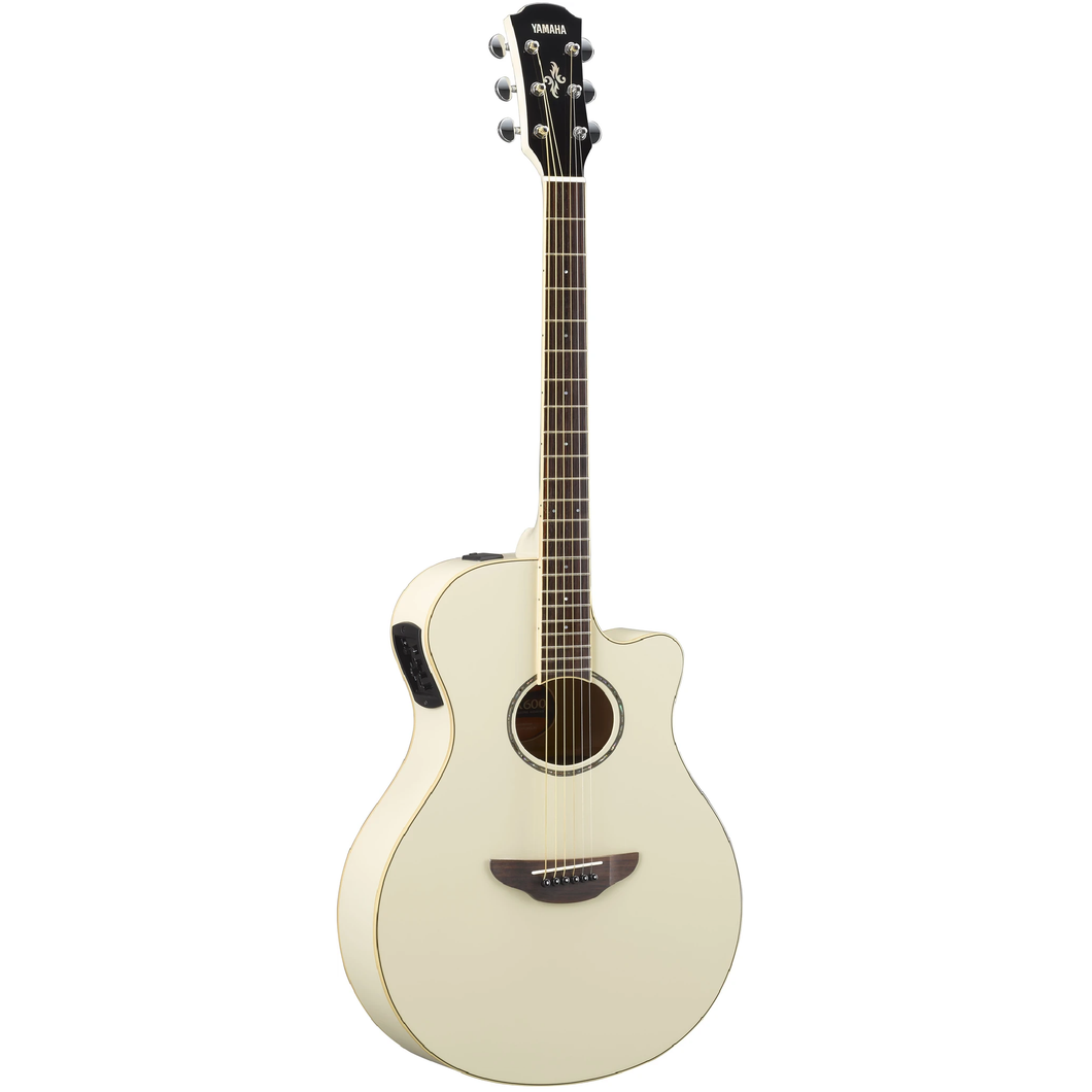 Yamaha APX600-VW Thinline Acoustic Electric Guitar, Vintage White-Easy Music Center