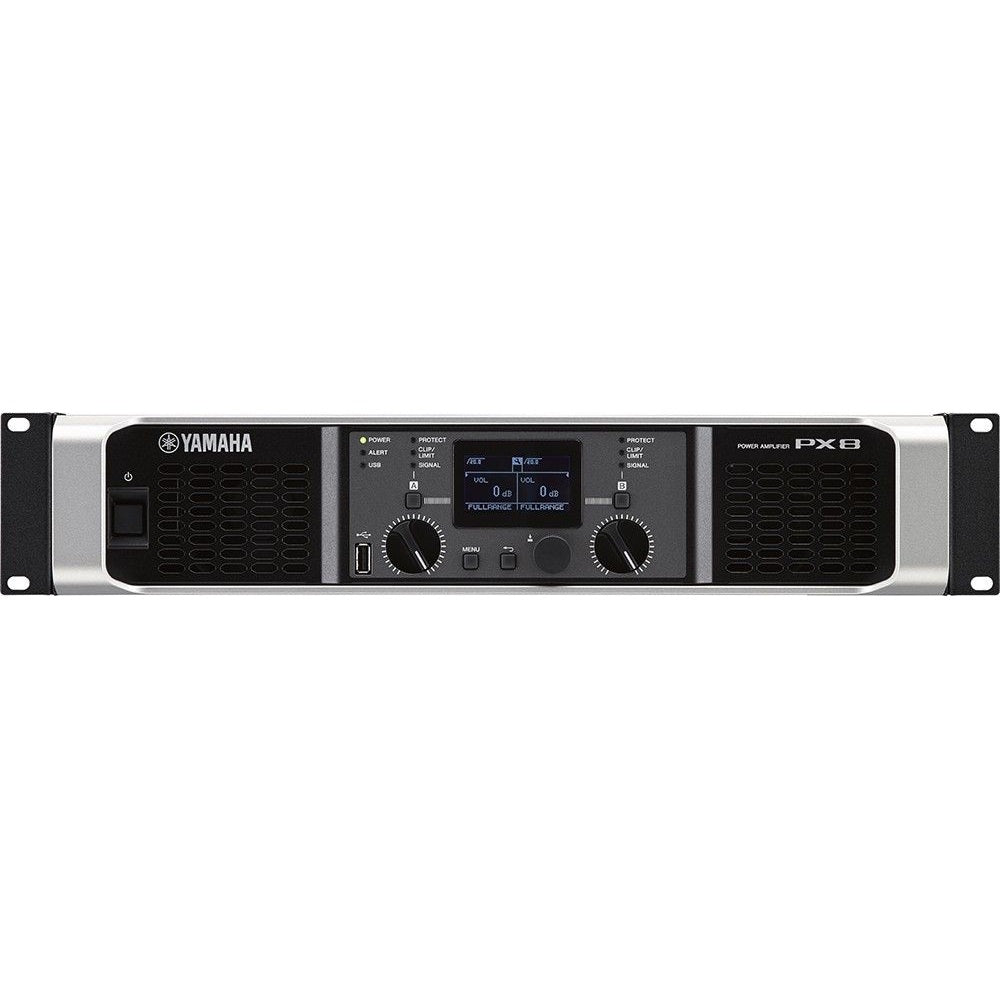 Yamaha PX8 Dual-channel Power Amp 1050 watts x 2 @ 4 Ohm, Class-D, Built in DSP, 2RU-Easy Music Center