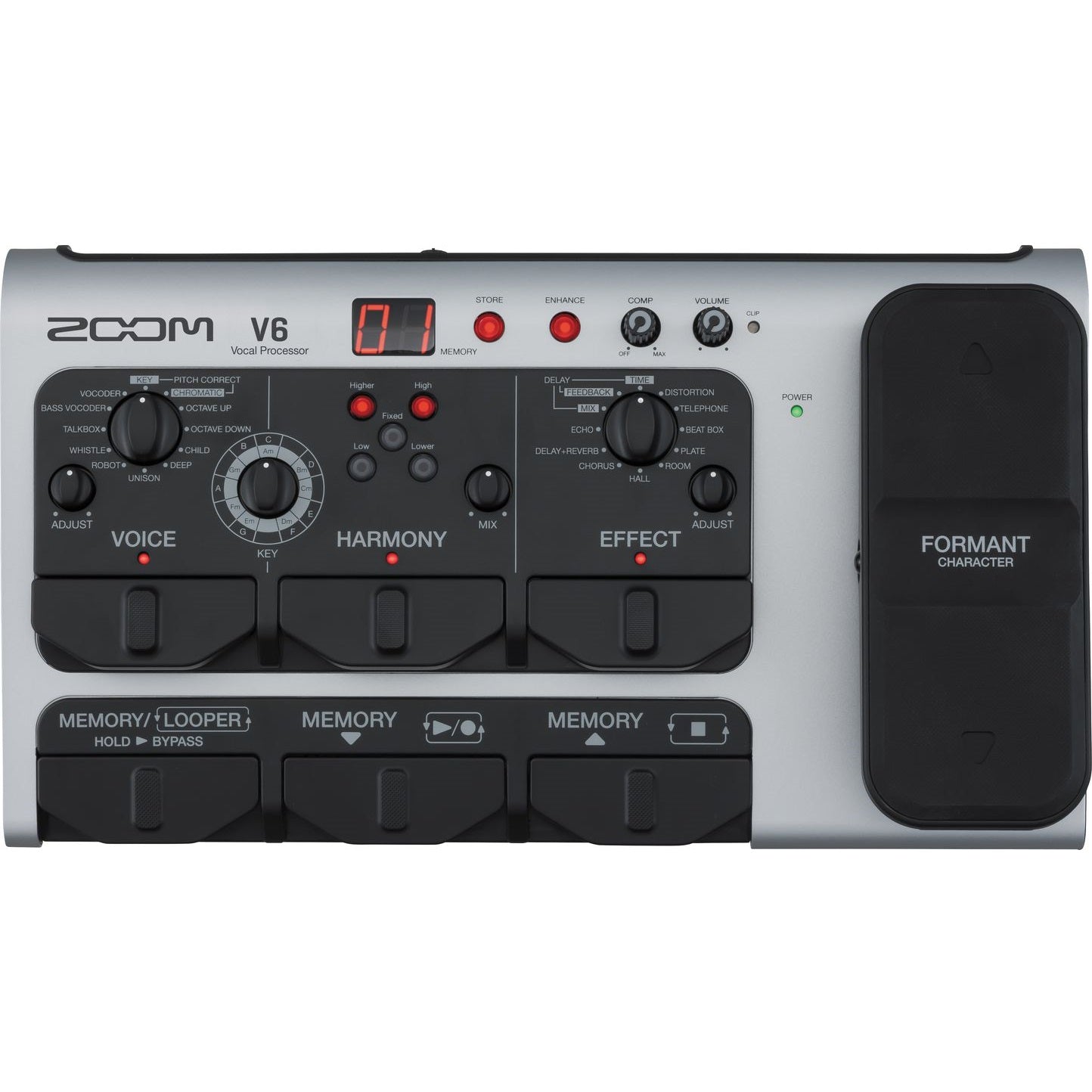 microphone effects pedal Zoom V6-SP Vocal Effects Processor Pedal