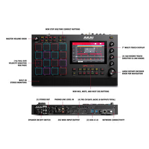 Akai MPCLIVE-II Standalone MPC w/7" Touch Display and Built-in Studio Monitors-Easy Music Center