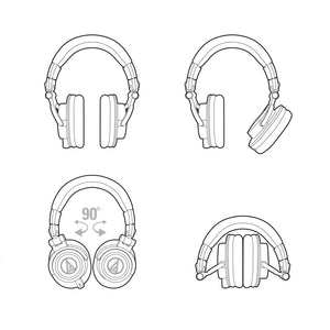 Audio-Technica Audio-technica ATH-M50XWH Pro Closed-back Headphone, Full, White - Easy Music Center