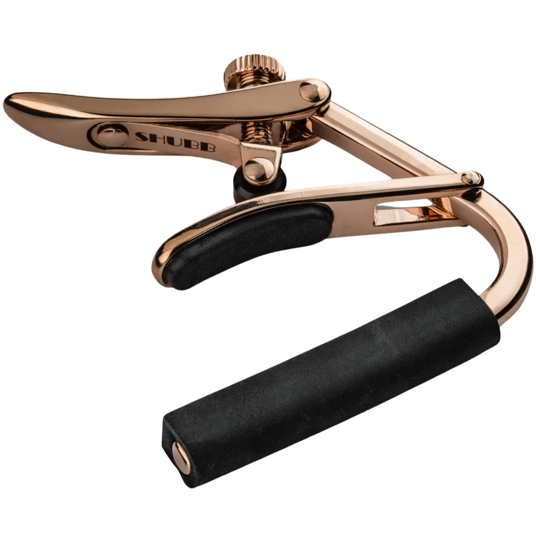 Shubb C1RG Steel String Capo, Capo Royale, Nickel-plated Steel, Rose Gold-Easy Music Center