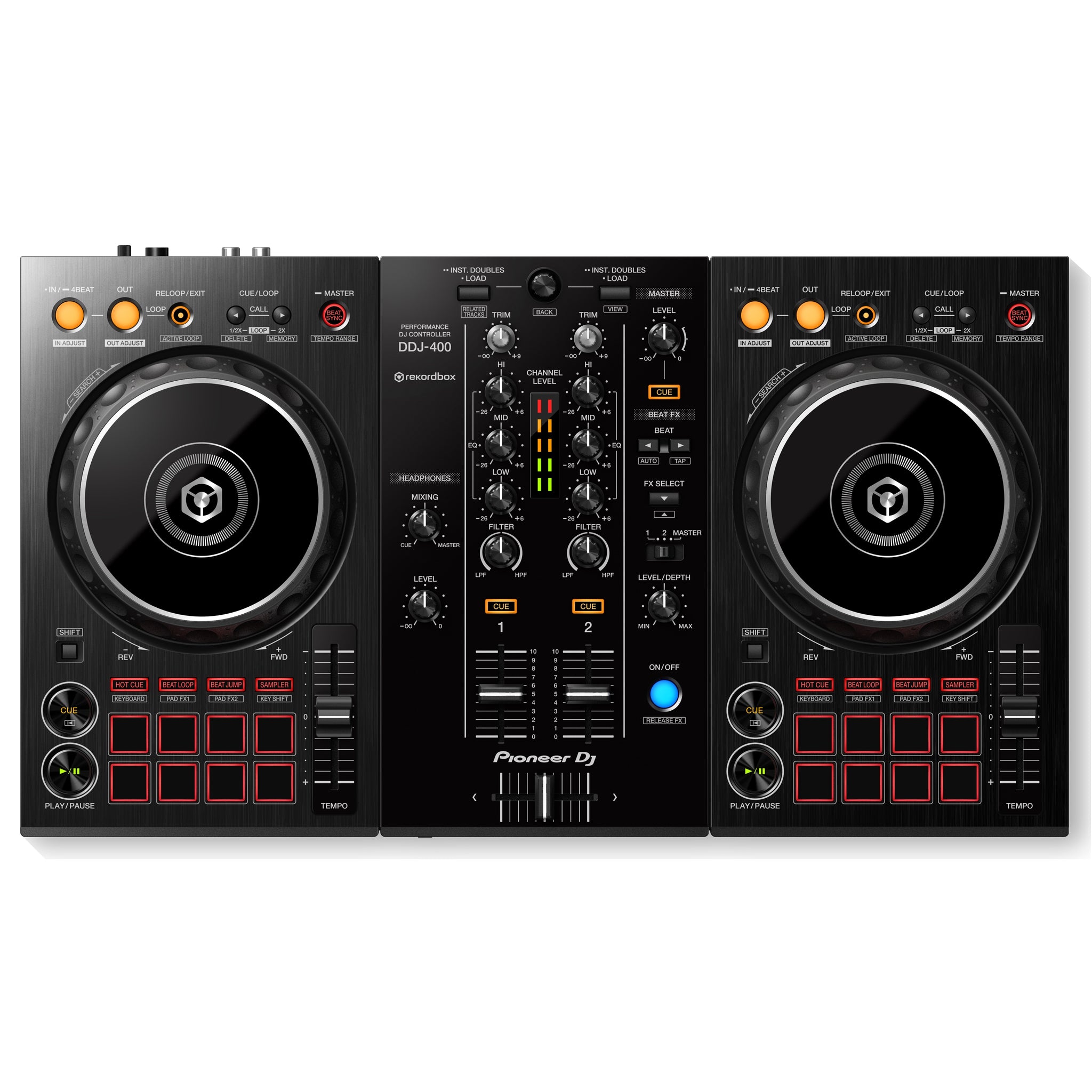 Pioneer DDJ-400 2-channel DJ controller for rekordbox dj, Black