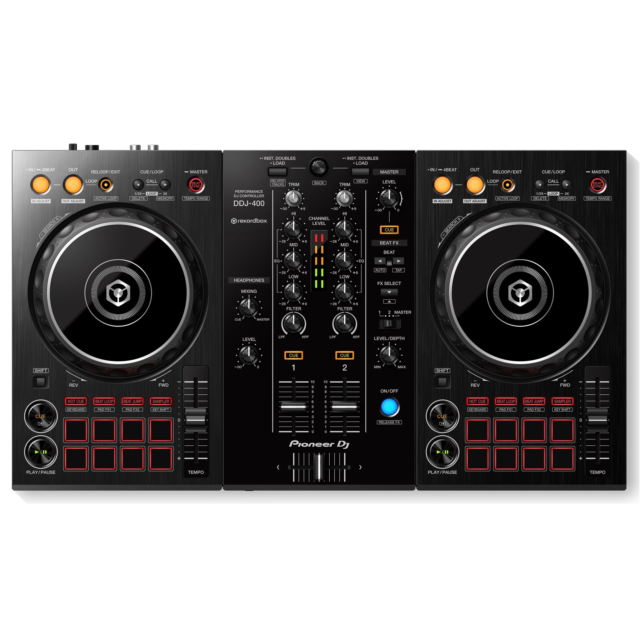 Pioneer DDJ-400 DJ controller for Rekordbox dj & G-EVA-2314-3 Soft
