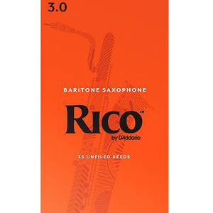 Rico RLA2530 Rico by D'Addario Baritone Sax Reeds, Strength 3, 25-pack-Easy Music Center