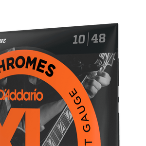 D'Addario ECG23 Chromes Flat Wound Electric Guitar Strings, Extra Light, 10-48-Easy Music Center