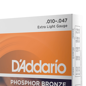 D'addario EJ15 Phosphor Bronze Acoustic Guitar Strings, Extra Light, 10-47-Easy Music Center