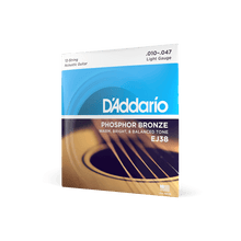Load image into Gallery viewer, D&#39;Addario EJ38 12-String Phosphor Bronze Acoustic Guitar Strings, Light, 10-47-Easy Music Center

