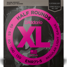 Load image into Gallery viewer, D&#39;Addario ENR71-5 Half Round 5-String Bass Guitar Strings, Regular Light, 45-130, Long Scale-Easy Music Center
