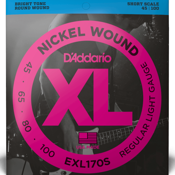D'addario EXL170S Nickel Wound 45-100 Bass Strings, 4-string, Short Scale-Easy Music Center