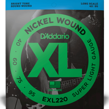 Load image into Gallery viewer, D&#39;Addario EXL220 Nickel Wound Bass Guitar Strings, Super Light, 40-95, Long Scale-Easy Music Center
