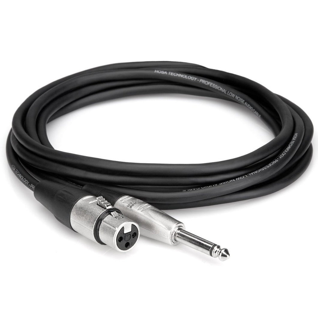 Hosa HXP-010 Pro Unbalanced Interconnect, REAN XLR3F to 1/4 in TS, 10 ft-Easy Music Center