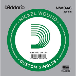 D'Addario NW046 Nickel Wound Electric Guitar Single String, .046-Easy Music Center