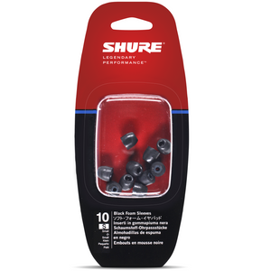 Shure EABKF1-10S Replacement Foam Sleeves for SE Series, Black Foam, Small, Five Pairs-Easy Music Center