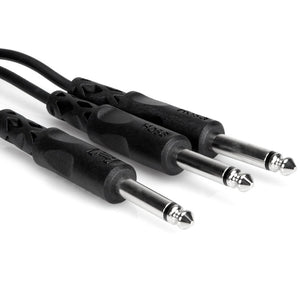 Hosa CYP-105 Y Cable 1/4 in TS to Dual 1/4 in TS 5 ft-Easy Music Center