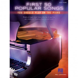 Hal Leonard HL00131140 First 50 Popular Songs You Should Play on the Piano-Easy Music Center