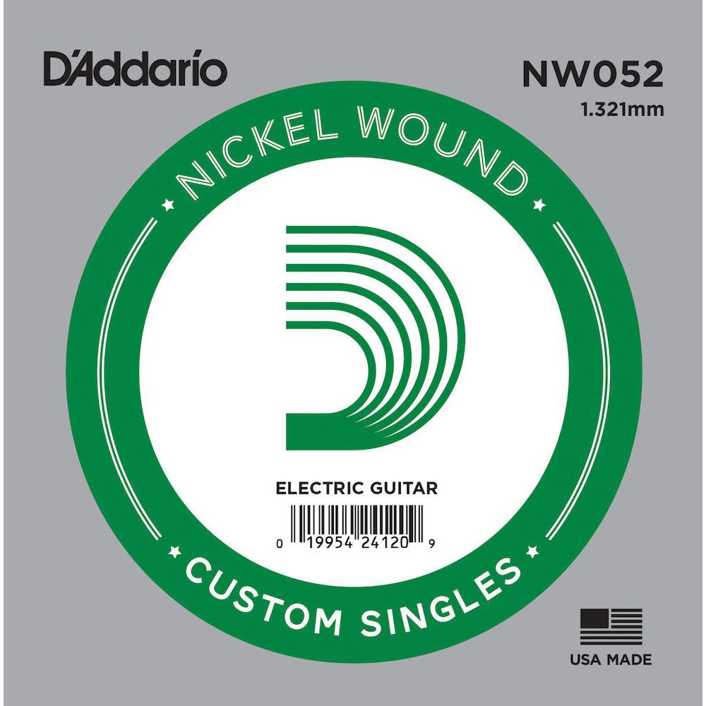 D'Addario NW052 Nickel Wound Electric Guitar Single String, .052-Easy Music Center
