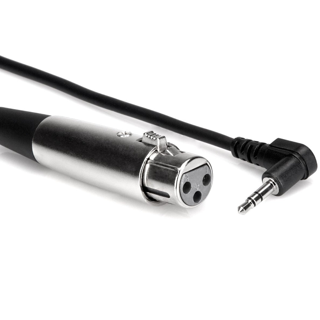 Hosa XVM-115F Camcorder Microphone Cable XLR3F to Right-angle 3.5 mm TRS 15 ft-Easy Music Center