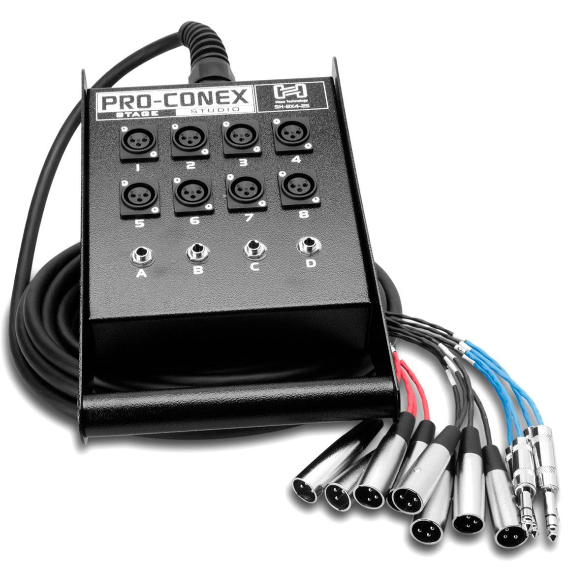 Hosa SH-8X4-50 Pro-Conex Stage Box Snake 8 x XLR Sends and 4 x 1/4 in