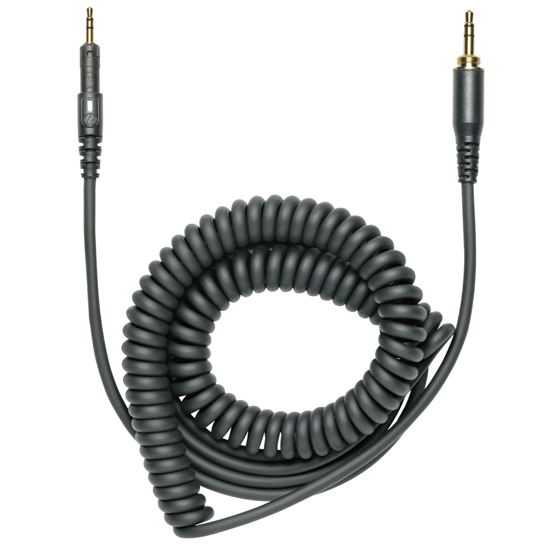 Audio-technica HP-CC Replacement Cable for ATH-M50X and ATH-M40X, Coiled, 1.2m-3m (3.9'-9.8'), Black-Easy Music Center