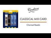 Load and play video in Gallery viewer, Vandoren CRMIXBB3 Classical Bb Clarinet Reed Mix Card - Strength 3
