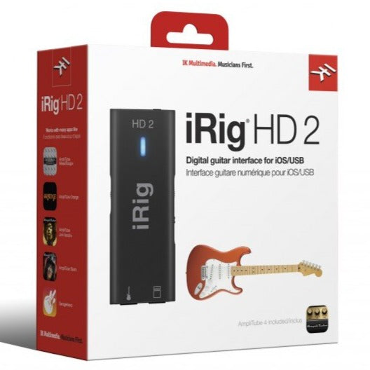 IK Multimedia IP-IRIG-HD2-IN iRig HD 2 Studio-Quality Guitar Interface for iOS and Mac-Easy Music Center