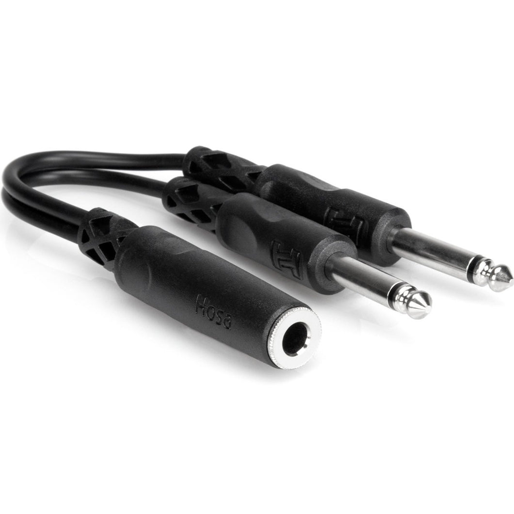 Hosa YPP-106 Y Cable 1/4 in TSF to Dual 1/4 in TS-Easy Music Center