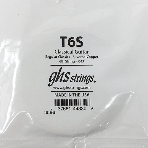 Ghs T6S 6th Classical Single String - Silvered-Copper .043-Easy Music Center
