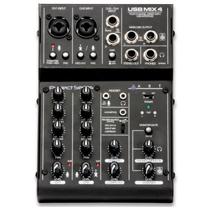 ART USBMIX4 4-Channel Mixer w/USB, 2-XLR Inputs-Easy Music Center