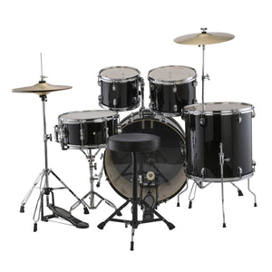 Ludwig LC19511 Accent Drive Drumset, 5pc Full Kit w/ Hardware - 22, 10, 12, 16, 14s - Black Sparkle-Easy Music Center
