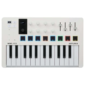 Arturia MINILAB3-WH MiniLab 3 25-Key Compact Midi Keyboard, White-Easy Music Center