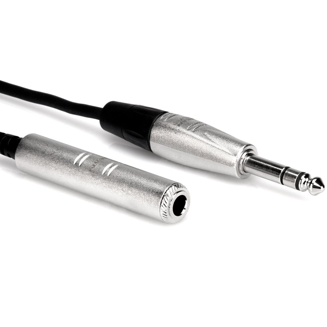 Hosa HXSS-010 Pro Headphone Extension Cable, REAN 1/4 in TRS to 1/4 in TRS, 10 ft-Easy Music Center