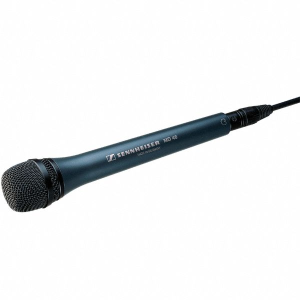 Sennheiser MD46 Reporter Style Microphone, Cardiod, Dynamic, Long Handle-Easy Music Center