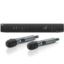 Load image into Gallery viewer, Sennheiser XSW-1-835-DUAL Dual Wireless Handheld Microphone System, e835 Capsule, Cardioid, Dynamic, AA Batt, Freq 548-572 MHz-Easy Music Center
