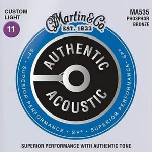 Martin MA535 SP Authentic PB Custom Light Guitar Strings, 11-52-Easy Music Center