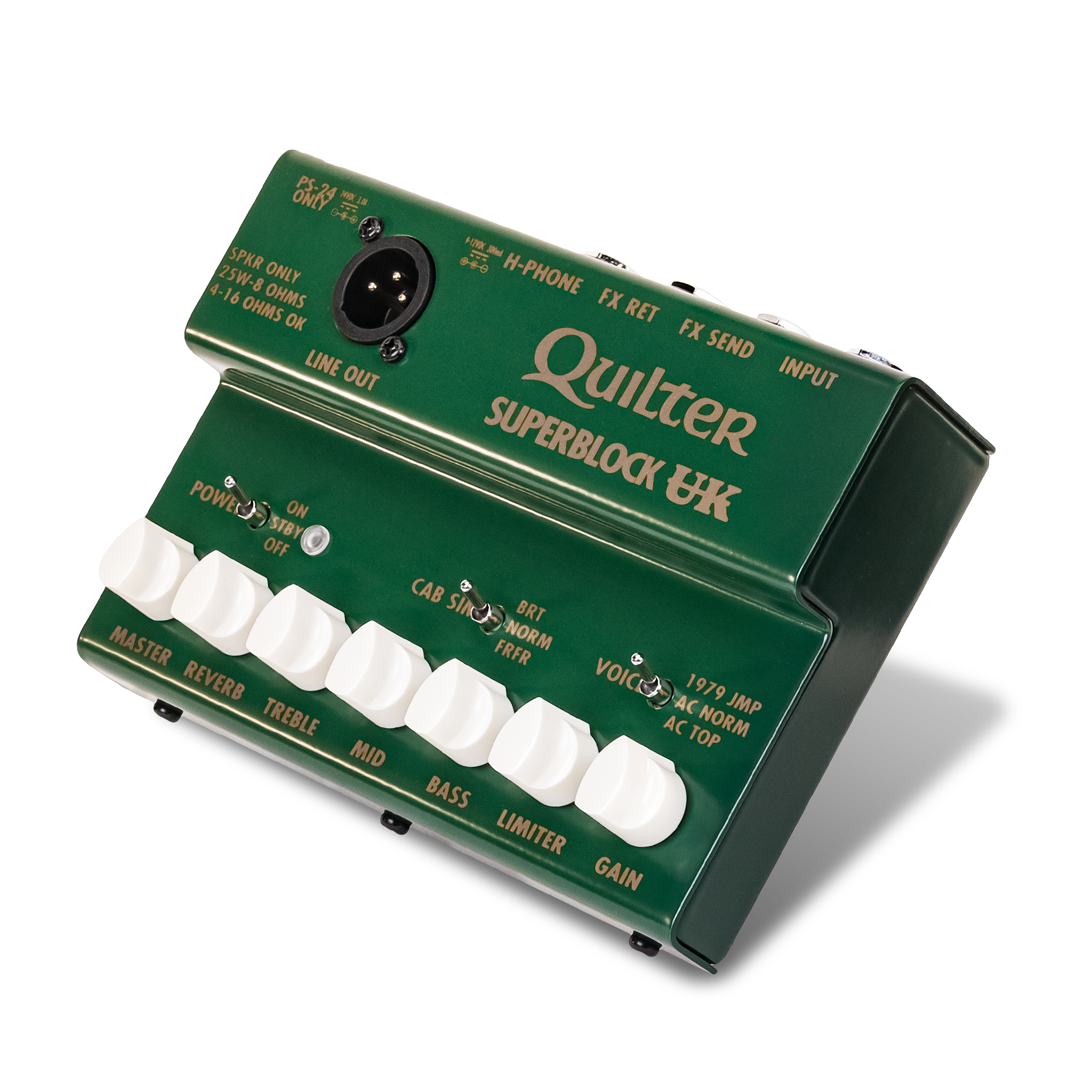amp sim pedal with effects loop Quilter Labs SuperBlock UK 25-Watt Guitar Amplifier Pedal