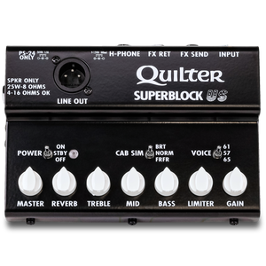 Quilter SUPERBLOCK-US 25w Pedal Amp w/ US Amp Voicing, Cab Sim, Effects Loop, XLR Out-Easy Music Center