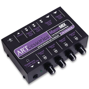 ART MACROMIX 4 Channel 1/4” / RCA Mini Mixer-Easy Music Center
