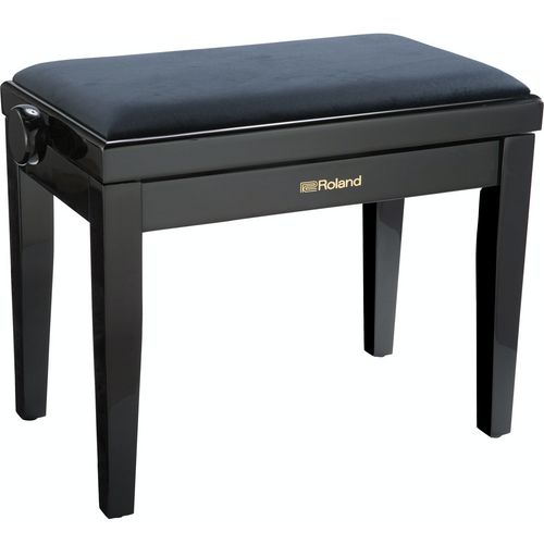 Roland RPB-220PE-US Piano Bench with Velour Seat, Polished Ebony-Easy Music Center