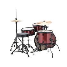 Load image into Gallery viewer, Ludwig LC178X025 Pocket Kit by Questlove, 4pc Full Kit w/ Hardware &amp; Cymbals, 16, 10, 13, 12s - Wine Red Sparkle-Easy Music Center
