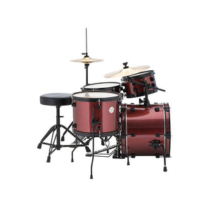 Ludwig LC178X025 Pocket Kit by Questlove, 4pc Full Kit w/ Hardware & Cymbals, 16, 10, 13, 12s - Wine Red Sparkle-Easy Music Center