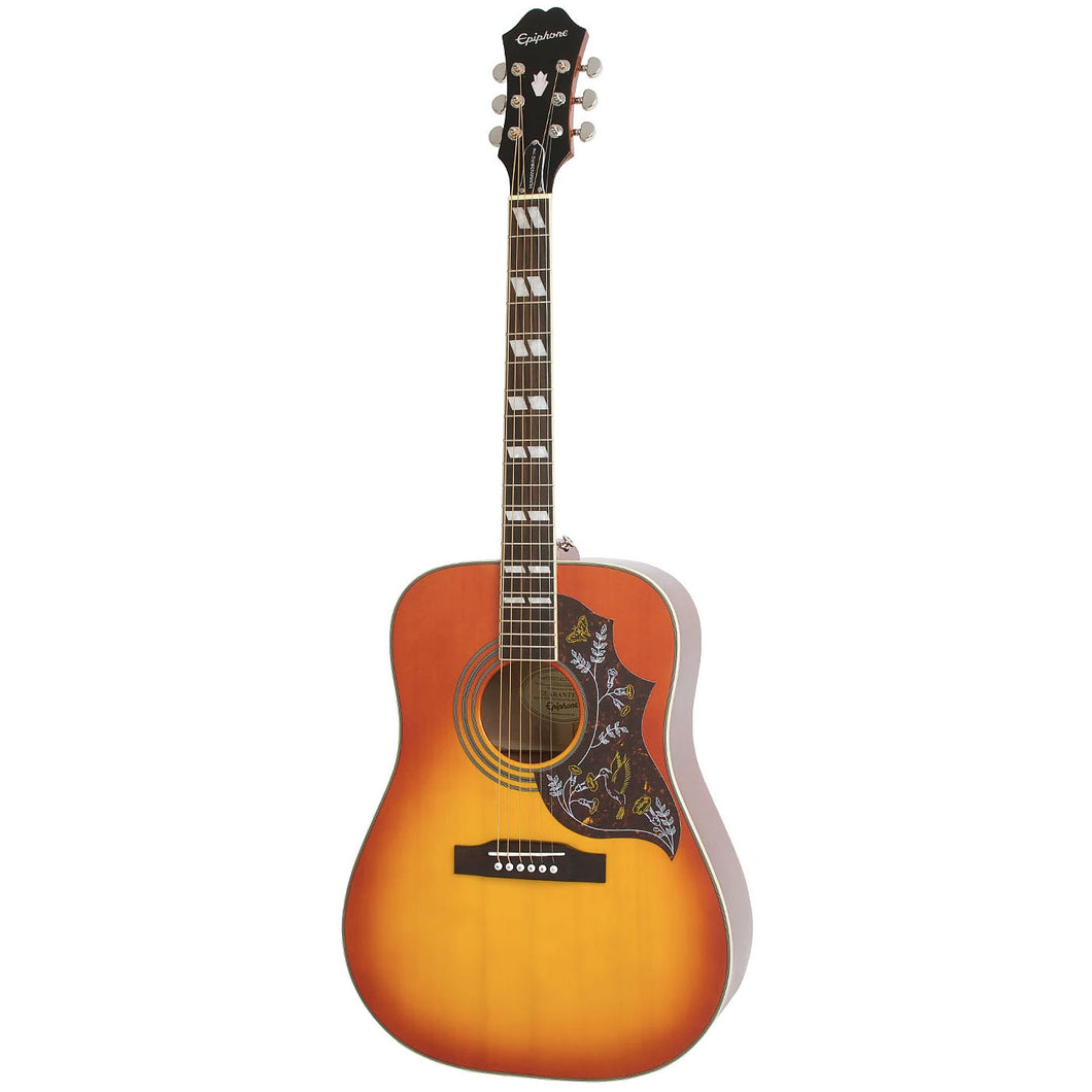 Epiphone EEHBFCNH1 Hummingbird Pro Acoustic-Electric Guitar, Faded Cherry Sunburst-Easy Music Center