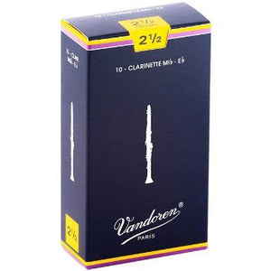 Vandoren CR1125 2.5; Eb soprano clarinet reeds; Vandoren Traditional; 10/box-Easy Music Center